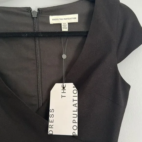 Dress The Population Cap Sleeve Plunge Dress - Size XXS‎
